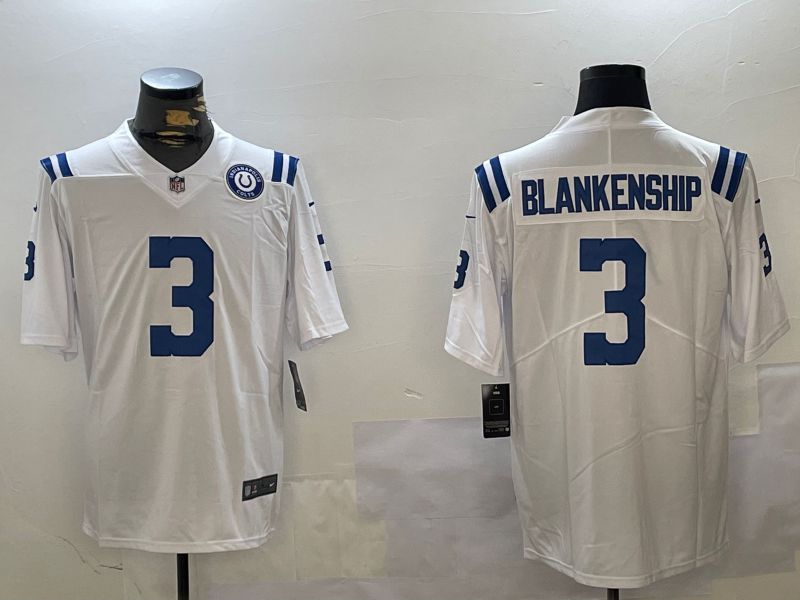 Men Indianapolis Colts #3 Blankenship White Second generation 2024 Nike Limited NFL Jersey style 2->indianapolis colts->NFL Jersey